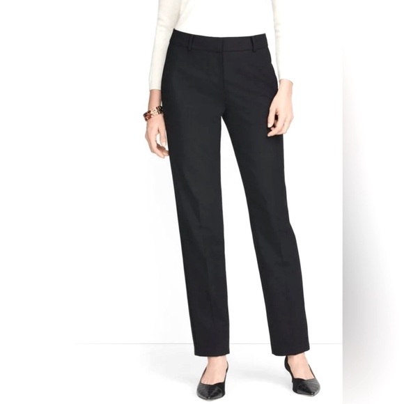 Talbots Womens 12P Black Wool High Waist Trousers Lined Office Careerwear - Picture 1 of 11